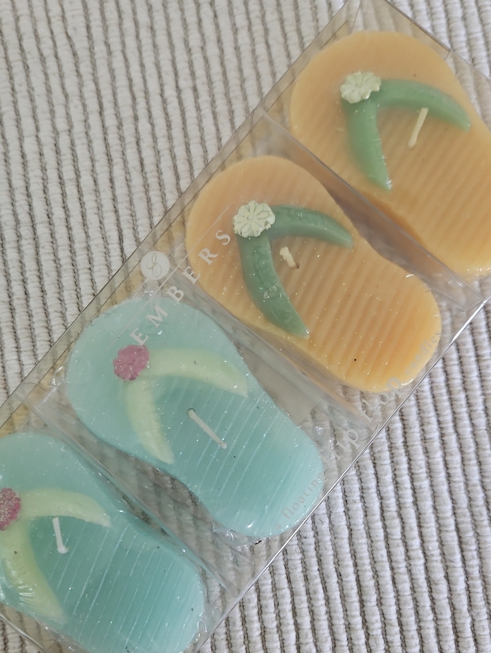 Flip-Flop Floating Candles - Mint Green & Peach- set of 4